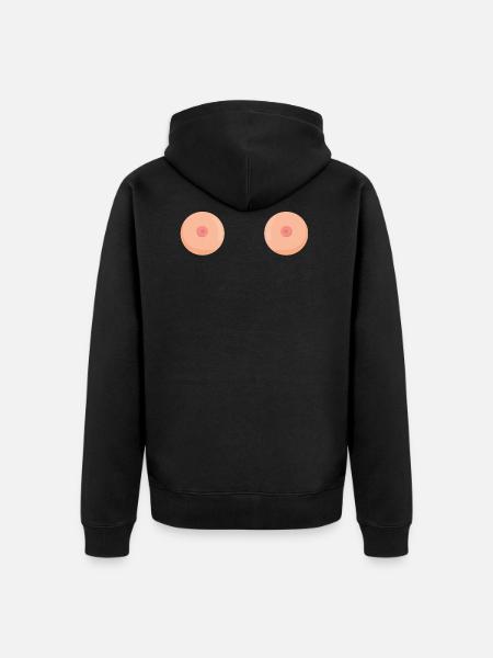 boobs - Unisex Premium Organic Zip Hoodie - black