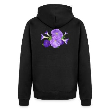 petunia petunie blumen flowers garten garden - Unisex Premium Bio Zip Hoodie - Schwarz - Hinten - Nico (187cm)