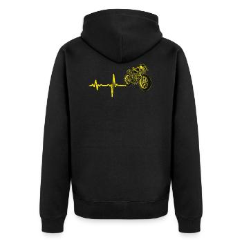 Shirt cadeau moto Heartbeat - Veste à capuche bio Premium Unisexe - noir - Dos - Nico (187cm)