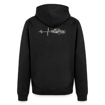 Shirt Cadeau cru Heartbeat - Veste à capuche bio Premium Unisexe - noir - Dos - Nico (187cm)
