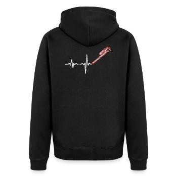 Shirt cadeau plombier Heartbeat - Veste à capuche bio Premium Unisexe - noir - Dos - Nico (187cm)