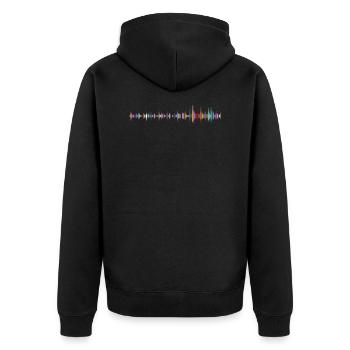 Musik - Unisex Premium Bio Zip Hoodie - Schwarz - Hinten - Nico (187cm)