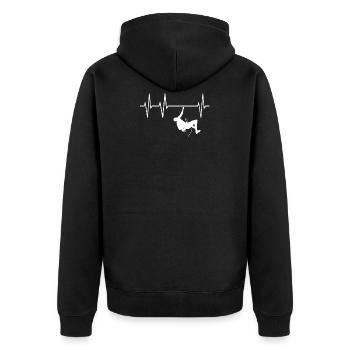 Escalade Bouldering pouls Heartbeat palpitations - Veste à capuche bio Premium Unisexe - noir - Dos - Nico (187cm)