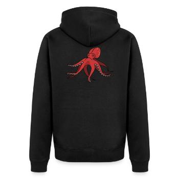 tintenfisch giant octopus krake kalmar sepien fish - Unisex Premium Bio Zip Hoodie - Schwarz - Hinten - Nico (187cm)