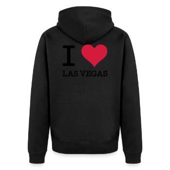 J'aime Las Vegas - Veste à capuche bio Premium Unisexe - noir - Dos - Nico (187cm)