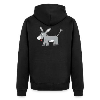 ass - Unisex Premium Organic Zip Hoodie - black - Back - Nico (187cm)