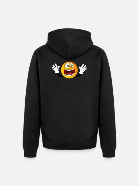 Smilie - Unisex Premium Organic Zip Hoodie - black