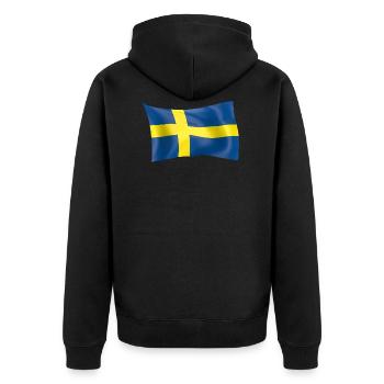 Drapeau de la Suède - Veste à capuche bio Premium Unisexe - noir - Dos - Nico (187cm)