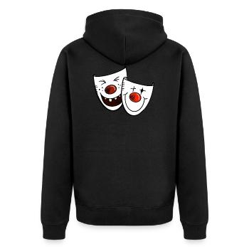 masques de carnaval drôles - masque - Venise - Veste à capuche bio Premium Unisexe - noir - Dos - Nico (187cm)