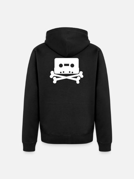 Cassette skull - Unisex Premium Organic Zip Hoodie - black