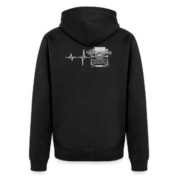 Cadeau machine à écrire Heartbeat - Veste à capuche bio Premium Unisexe - noir - Dos - Nico (187cm)