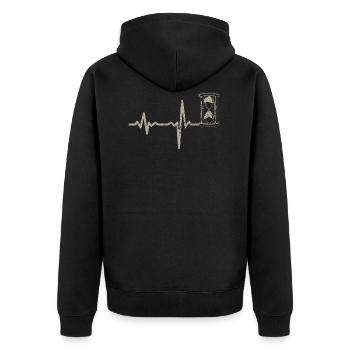 Gift Heartbeat Hourglass - Unisex Premium Organic Zip Hoodie - black - Back - Nico (187cm)