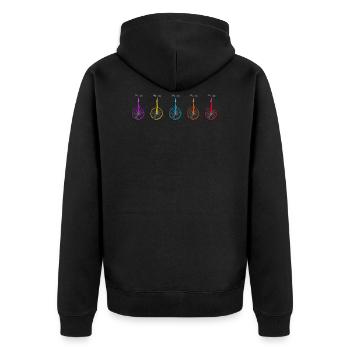 Unicycle Oneweel - Unisex Premium Organic Zip Hoodie - black - Back - Nico (187cm)