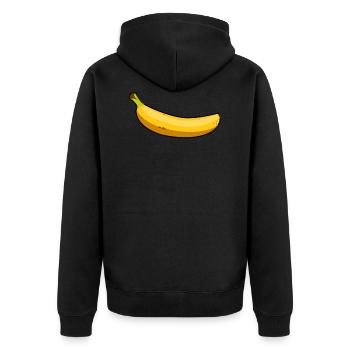 Banane - Unisex Premium Bio Zip Hoodie - Schwarz - Hinten - Nico (187cm)