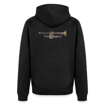 Trumpet - Unisex Premium Organic Zip Hoodie - black - Back - Nico (187cm)