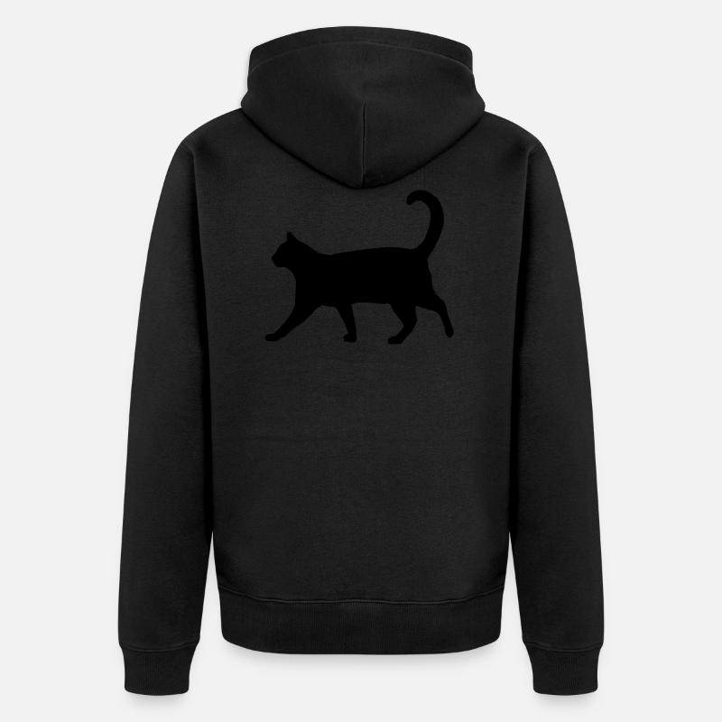 Silhouette de chat classique - Veste à capuche bio Premium Unisexe - noir