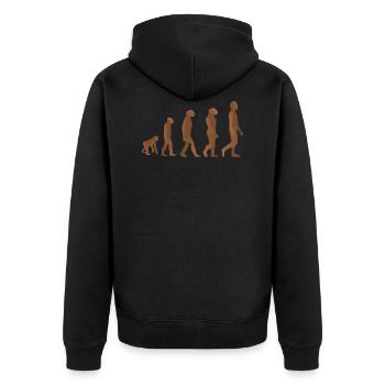 neanderthal cave man caveman steinzeit2 - Unisex Premium Organic Zip Hoodie - black - Back - Nico (187cm)