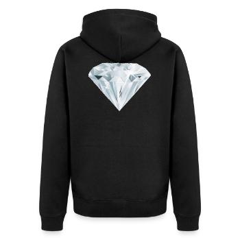 bergarbeiter miner bergwerk mine coal kohle8 - Unisex Premium Bio Zip Hoodie - Schwarz - Hinten - Nico (187cm)