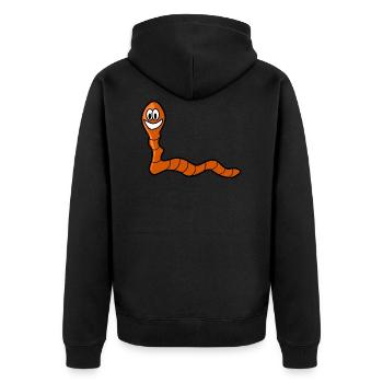 Regenwurm Wurm Erdwurm Kinder Geschenk Idee - Unisex Premium Bio Zip Hoodie - Schwarz - Hinten - Nico (187cm)