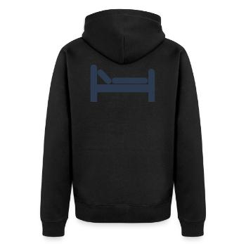bett bed schlafen schlafzimmer sleeping room17 - Unisex Premium Bio Zip Hoodie - Schwarz - Hinten - Nico (187cm)
