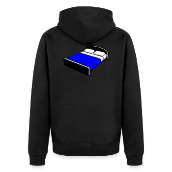 bett bed schlafen schlafzimmer sleeping room60 - Unisex Premium Bio Zip Hoodie - Schwarz - Hinten - Nico (187cm)