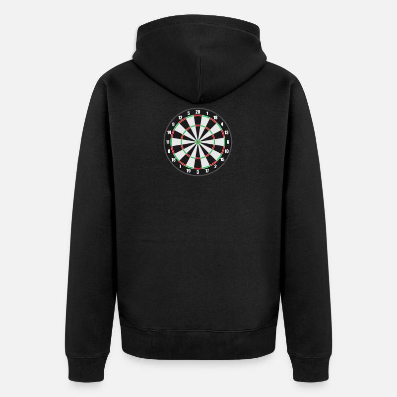 Dartscheibe. Geschenkidee - Unisex Premium Bio Zip Hoodie - Schwarz