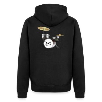 percussion - Unisex Premium Organic Zip Hoodie - black - Back - Nico (187cm)