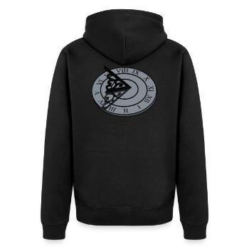 clock time clock time hourglass hourglass140 - Unisex Premium Organic Zip Hoodie - black - Back - Nico (187cm)