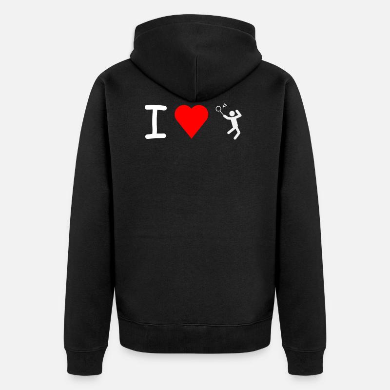 J'adore Badminton - Veste à capuche bio Premium Unisexe - noir