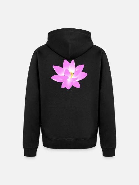 Blume Lotus - Unisex Premium Bio Zip Hoodie - Schwarz