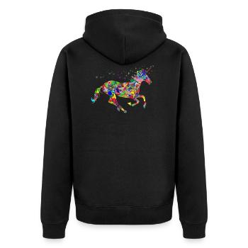 Unicorn Splashes of Color Gift Gift Idea - Unisex Premium Organic Zip Hoodie - black - Back - Nico (187cm)