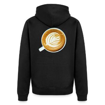 coffee coffee cappuccino espresso2 - Unisex Premium Organic Zip Hoodie - black - Back - Nico (187cm)