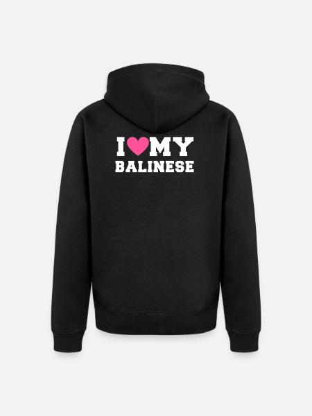 I love my Balinese - Unisex Premium Organic Zip Hoodie - black
