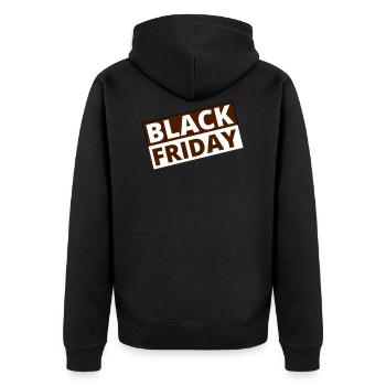 Black Friday - Unisex Premium Bio Zip Hoodie - Schwarz - Hinten - Nico (187cm)