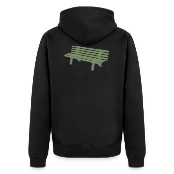 sofa couch chair table stuhl tisch lamp lampe benc - Unisex Premium Bio Zip Hoodie - Schwarz - Hinten - Nico (187cm)