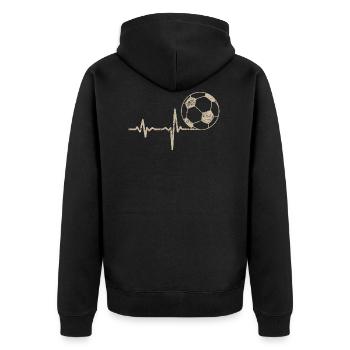 Cadeau Heartbeat Football - Veste à capuche bio Premium Unisexe - noir - Dos - Nico (187cm)