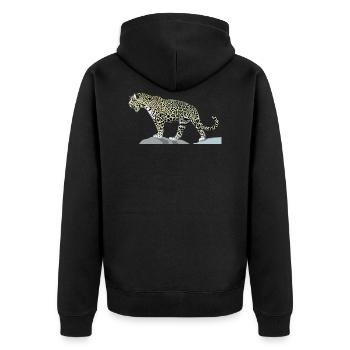 jaguar - Unisex Premium Organic Zip Hoodie - black - Back - Nico (187cm)