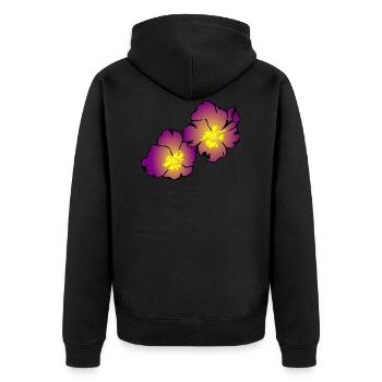 flowers blumen spring garden garten - Unisex Premium Bio Zip Hoodie - Schwarz - Hinten - Nico (187cm)
