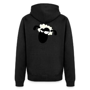 sheep schaf lamm lamb animal tiere6 - Unisex Premium Bio Zip Hoodie - Schwarz - Hinten - Nico (187cm)