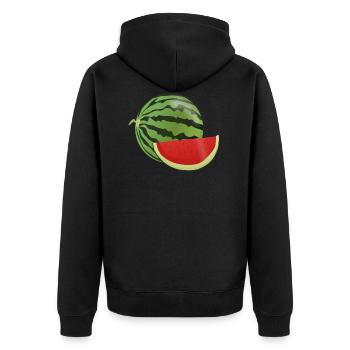 pastèque pastèque fruits végétariens1112 - Veste à capuche bio Premium Unisexe - noir - Dos - Nico (187cm)