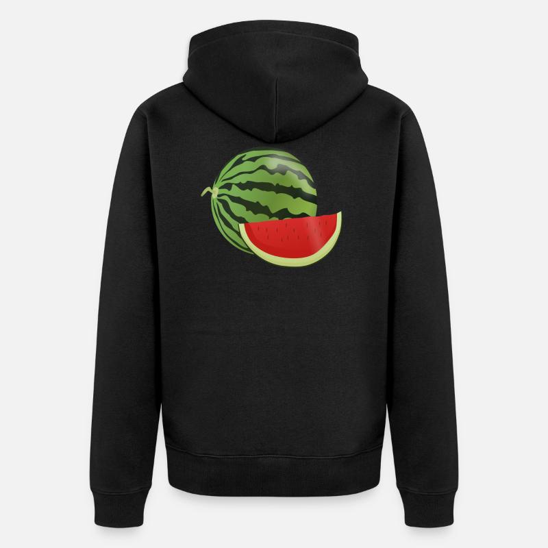 pastèque pastèque fruits végétariens1112 - Veste à capuche bio Premium Unisexe - noir