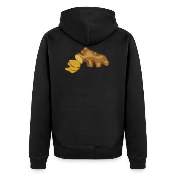 ginger ingwer veggie gemuese vegetable1 - Veste à capuche bio Premium Unisexe - noir - Dos - Nico (187cm)