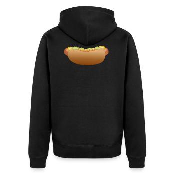 hotdog hamburger fast food cheeseburger4 - Veste à capuche bio Premium Unisexe - noir - Dos - Nico (187cm)