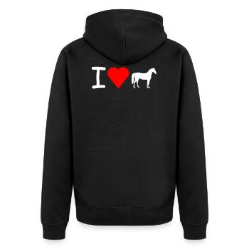 I love Pferde - Veste à capuche bio Premium Unisexe - noir - Dos - Nico (187cm)