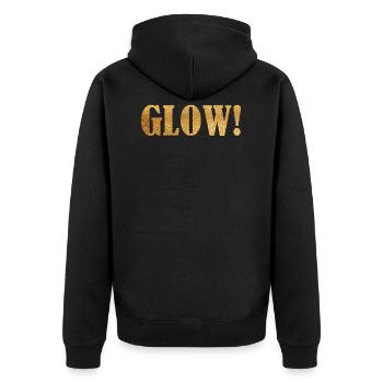 Glow Glitter Word Fashion Fashion Trend Gift Idea - Unisex Premium Organic Zip Hoodie - black - Back - Nico (187cm)