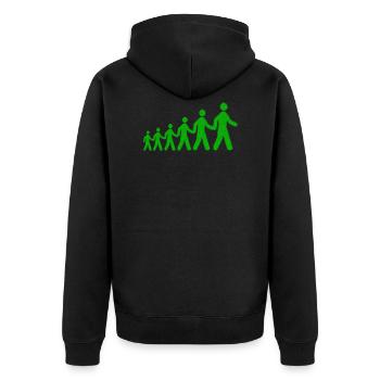 Vert mâle poursuite cadeau idée cadeau - Veste à capuche bio Premium Unisexe - noir - Dos - Nico (187cm)