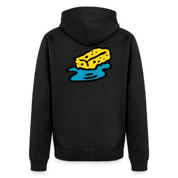 cleaning cleaning cleaning woman broom wischmop69 - Unisex Premium Organic Zip Hoodie - black - Back - Nico (187cm)