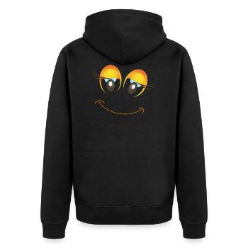 Enthousiaste idée cadeau femme Smiley - Veste à capuche bio Premium Unisexe - noir - Dos - Nico (187cm)