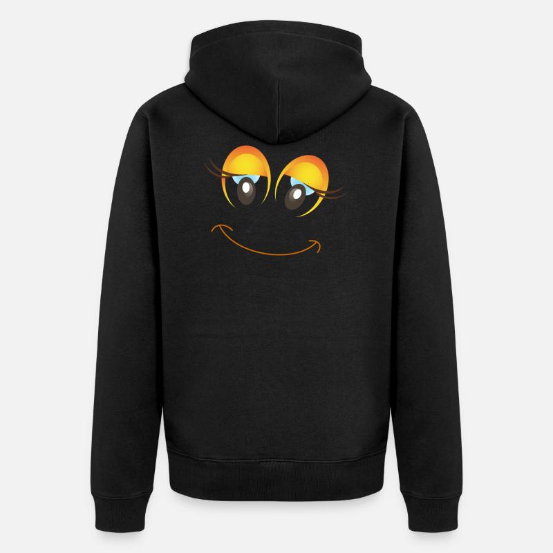 Fröhlicher Weiblicher Smiley Geschenk Idee - Unisex Premium Bio Zip Hoodie - Schwarz