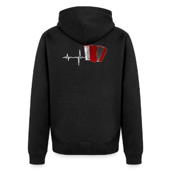 Cadeau Heartbeat Accordéon - Veste à capuche bio Premium Unisexe - noir - Dos - Nico (187cm)